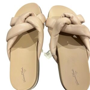 Universal Thread Padded Twist Slide Sandals Beige‎ Size 9.5 Women's